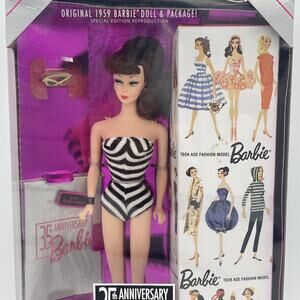 Mattel Barbie 35th Anniversary 1959 Reproduction, Brunette Special Edition NIB